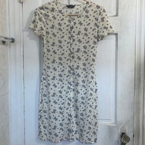 Primark girls Blue Floral button down dress in size 13-14